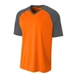 Adult Polyester V-Neck Strike Jersey with Contrast Sleeve