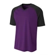 Adult Polyester V-Neck Strike Jersey with Contrast Sleeve