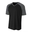 Youth Polyester V-Neck Strike Jersey with Contrast Sleeves