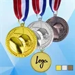2 1/2'' Football Medal w/ Lanyard