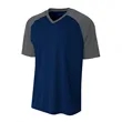 Youth Polyester V-Neck Strike Jersey with Contrast Sleeves