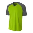 Youth Polyester V-Neck Strike Jersey with Contrast Sleeves