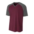 Youth Polyester V-Neck Strike Jersey with Contrast Sleeves