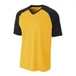 Youth Polyester V-Neck Strike Jersey with Contrast Sleeves