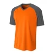 Youth Polyester V-Neck Strike Jersey with Contrast Sleeves