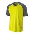 Youth Polyester V-Neck Strike Jersey with Contrast Sleeves