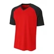 Youth Polyester V-Neck Strike Jersey with Contrast Sleeves