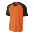 Youth Polyester V-Neck Strike Jersey with Contrast Sleeves