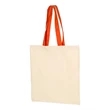 Q-Tees Economical Tote with Contrast-Color Handles