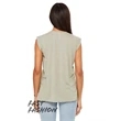 Ladies' Flowy Muscle T-Shirt with Rolled Cuff