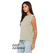 Ladies' Flowy Muscle T-Shirt with Rolled Cuff