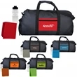 TEXTURED LINEN POCKET DUFFLE  SPORT BAG