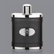 Melrose Hip Flask -  Black/Stainless Plate