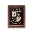 Etch/Antiqued Plaq - Walnut Finish