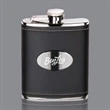 Shelburne Hip Flask -  Black/Stainless Plate