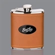 Shelburne Hip Flask -  Brown/Black Nickel Plate