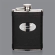 Hodge Hip Flask -  Black/Stainless Plate