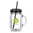 Vaso Mason Jar w/Straw Lid - 18oz