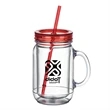 Vaso Mason Jar w/Straw Lid - 18oz