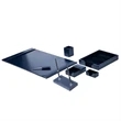 7-Piece Navy Blue Econo-Line Leather Desk Set