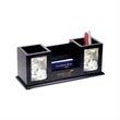 Wooden Desk Set Two Pencil Cups with Frames and Card Holder