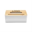 Bamboo Wood Tissue Holder Storage Organizer