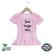 Toddler Girls Ruffle Hem Top Pink- Laughing Giraffe®