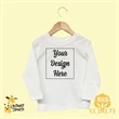 Toddler Long Sleeve Crew Neck White Tee- Laughing Giraffe®