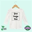 Toddler Girls L/S w/ Scallop Trim Tee WHT- Laughing Giraffe®