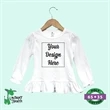 Toddler L/S Girls Ruffle Trim Top White- Laughing Giraffe®