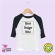 Toddler 3/4 Sleeve T-Shirts White/Black - Laughing Giraffe®