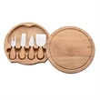 Round Wooden Cheese Board Set