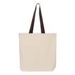 Q-Tees 11L Canvas Tote with Contrast-Color Handles