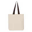 Q-Tees 11L Canvas Tote with Contrast-Color Handles