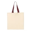 Q-Tees Economical Tote with Contrast-Color Handles