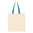 Q-Tees Economical Tote with Contrast-Color Handles