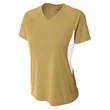 Ladies' Color Block Performance V-Neck T-Shirt