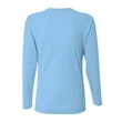 Ladies' Birds-Eye Mesh Long Sleeve V-Neck T-Shirt