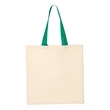 Q-Tees Economical Tote with Contrast-Color Handles