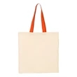 Q-Tees Economical Tote with Contrast-Color Handles