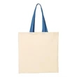 Q-Tees Economical Tote with Contrast-Color Handles