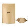 Kraft Stand Up Pouch 7.9 ''x 11.8 ''+ 2'' inches Zip Lock