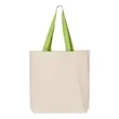 Q-Tees 11L Canvas Tote with Contrast-Color Handles