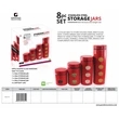 8 Pc Set -  Stainless Steel Storage Jars With Lids