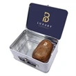 Retro Designed Lunch Box and Stemless Wood Tone Wine Glass