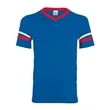 Augusta Sportswear Youth V-Neck Jersey with Striped Sleeves