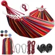 Folding Travel-friendly Canvas Hammock With Wooden Stick