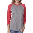 Unisex Triblend 3/4-Sleeve Raglan