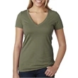 Ladies' CVC Deep V-Neck T-Shirt