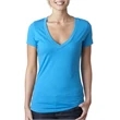 Ladies' CVC Deep V-Neck T-Shirt